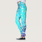 Neon Ombre Blue Patriotic Gold Stars Leggings (Links)
