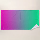 Neon Ombre Gradient Green Lila Pink Strandtuch (Vorderseite)