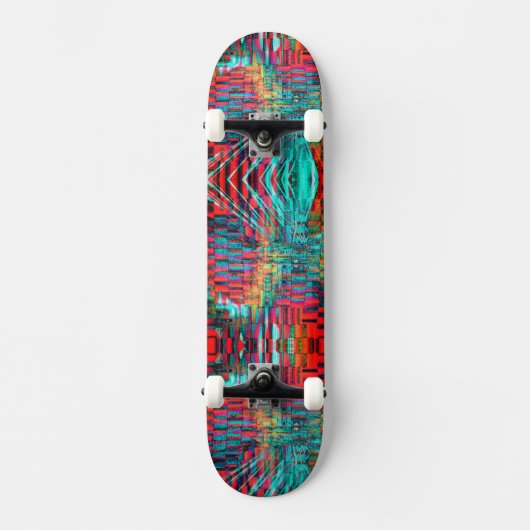 Neon Ombre Musterskateboard Skateboard (Vorderseite)
