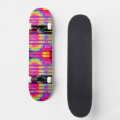 Neon Ombre Stripe Skateboard (Vorderseite)
