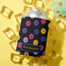 Neon on Black Pickleball, benutzerdefinierter Text Dosenkühler