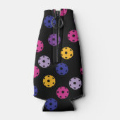 Neon on Black Pickleball, benutzerdefinierter Text Flaschenkühler (Rückseite)