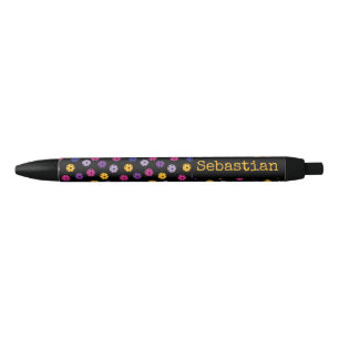 Neon on Black Pickleball, benutzerdefinierter Text Kugelschreiber