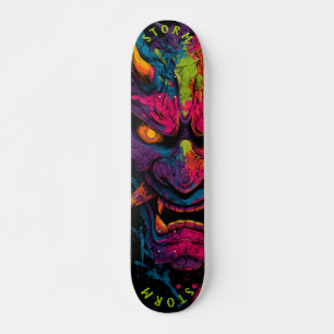 Neon-Oni-Maske – Limitierte Edition Graffiti Stree Skateboard