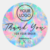 neon opal thank you classic round sticker (Vorderseite)