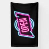 Neon Open Sign Outdoor Banner im Retro-Stil (Vertikal)