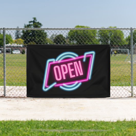 Neon Open Sign Outdoor Banner im Retro-Stil (InSitu)