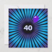 Neon Optical Illusion 40. Geburtstag Party Einladung (Vorderseite)