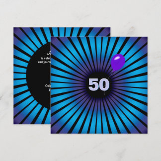Neon Optical Illusion 50. Geburtstagspartei Einladung
