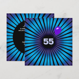 Neon Optical Illusion 55. Geburtstagspartei Einladung