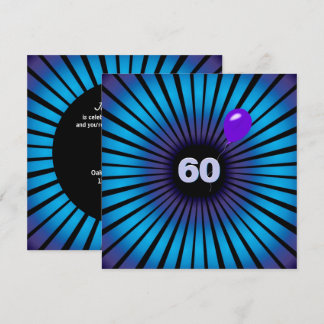Neon Optical Illusion 60. Geburtstagspartei Einladung