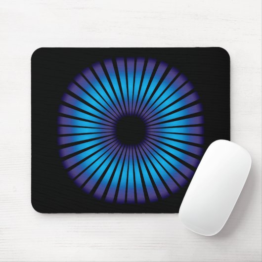 Neon Optische Illusion auf schwarz Mousepad (Mit Mouse)