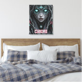 Neon Oracle Cyborg Leinwanddruck (Insitu (Schlafzimmer))