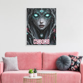 Neon Oracle Cyborg Leinwanddruck (Insitu (Wohnzimmer))