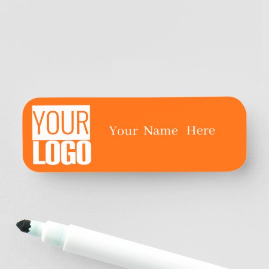 Neon orange - add logo namensschild (Beispiel)