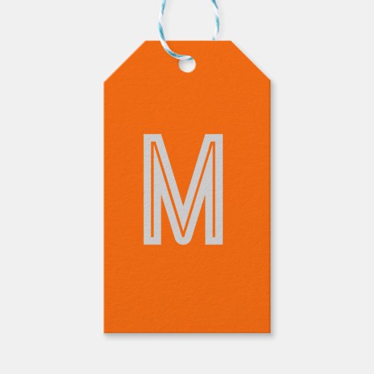 neon orange - add monogram geschenkanhänger (Vorderseite)