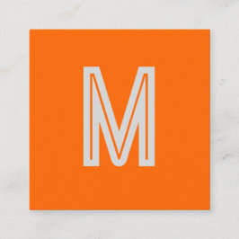 neon orange - add monogram   quadratische visitenkarte