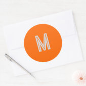 neon orange - add monogram   runder aufkleber (Umschlag)