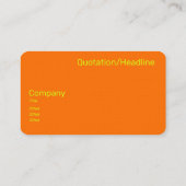  neon  orange  - add photo visitenkarte (Rückseite)