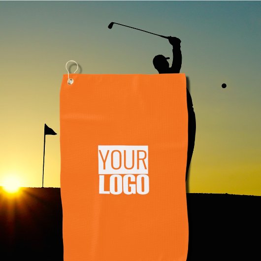  neon orange - add your  logo  golfhandtuch