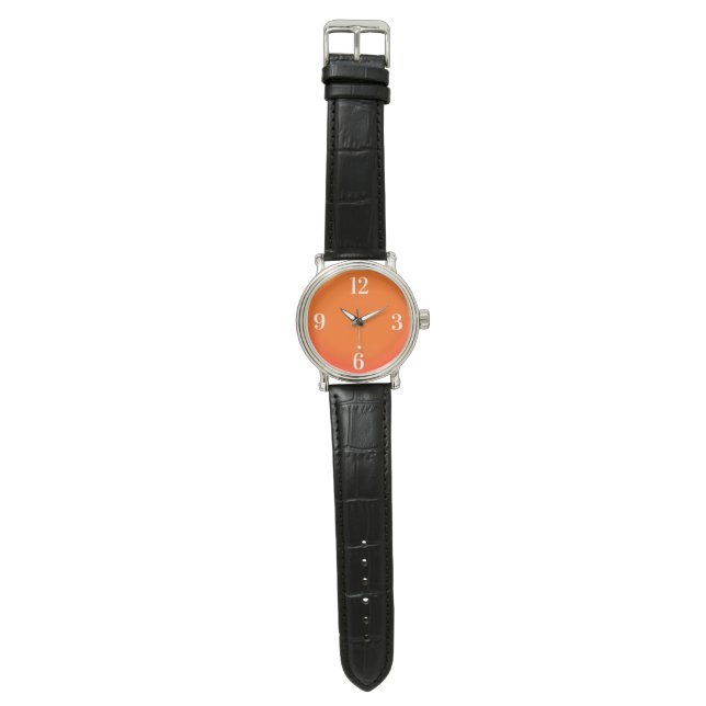 Neon orange - arabische Zahlen sehen zu Armbanduhr (Flach)