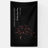 Neon Orange Black Basketball Party Champion Banner (Vertikal)