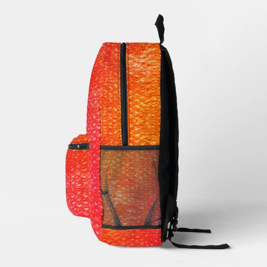 Neon Orange Bubble Pop Wrap Bedruckter Rucksack (Rechts)