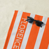 Neon orange Cabana Streifen - Handtuch (Beispiel)