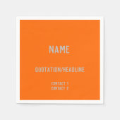 Neon Orange Custom Paper Napkins Serviette (Vorderseite)