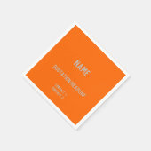 Neon Orange Custom Paper Napkins Serviette (Ecke)