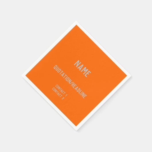 Neon Orange Custom Paper Napkins Serviette (Ecke)