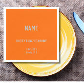 Neon Orange Custom Paper Napkins Serviette