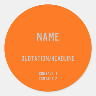 Neon Orange Custom Runder Aufkleber