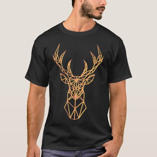 Neon Orange Deer Head - Polygon Antlers Classic T T-Shirt (Vorderseite)