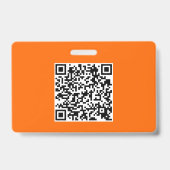 Neon orange - fett gedruckte Buchstaben - QR-Code Ausweis (Rückseite)