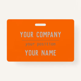 Neon orange - fett gedruckte Buchstaben - QR-Code Ausweis