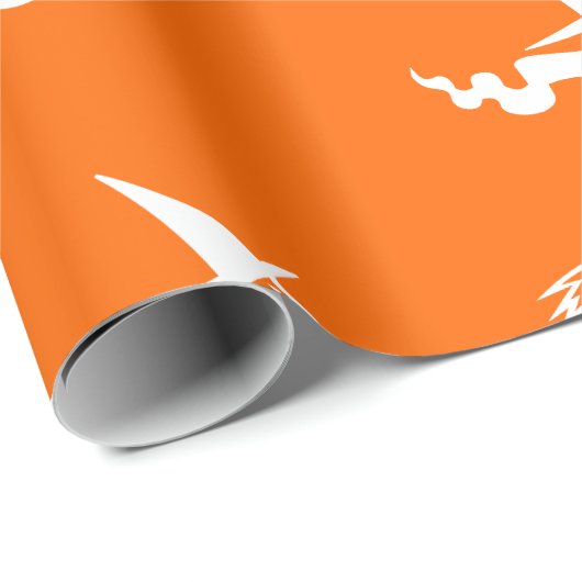 neon orange - flying  witch geschenkpapier (Rolleneckpunkt)