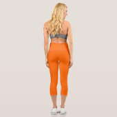 Neon Orange Funky Individuelle Name Leggings (Rückseite)