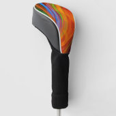 Neon Orange Green Blue Light Streak Design Golf Headcover (angewinkelt)