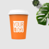 Neon orange - Hinzufügen fett formatierter Logopap Pappbecher