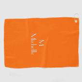 Neon orange - Hinzufügen von Monogramm & Name Golfhandtuch (Horizontal)