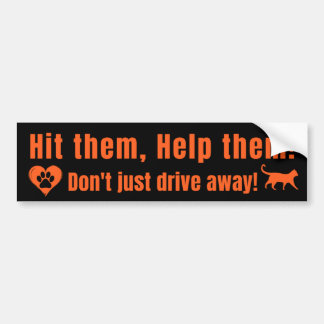 Neon Orange "Hit them, Help them!" Bumper Sticker Autoaufkleber