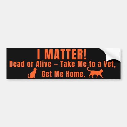 Neon Orange "I Matter" Bumper Sticker Autoaufkleber (Vorne)