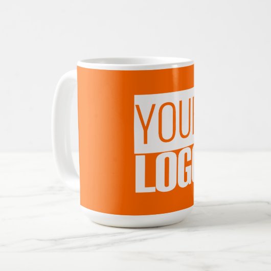 Neon orange - Logo hinzufügen Kaffeetasse (Vorderseite Links)