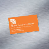 Neon orange - Logo hinzufügen Magnetische Visitenkarte (Beispiel)