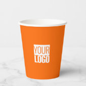 Neon orange - Logo hinzufügen Pappbecher (Vorderseite)