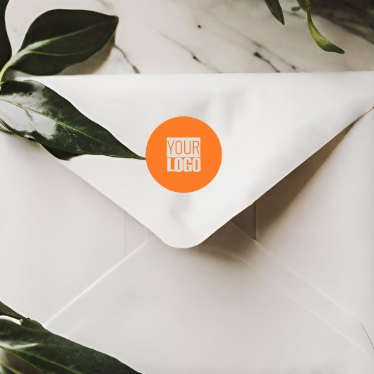 Neon orange - Logo hinzufügen Runder Aufkleber