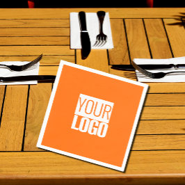 Neon orange - Logo hinzufügen Serviette