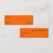 neon orange  mini visitenkarte (Vorne/Hinten)