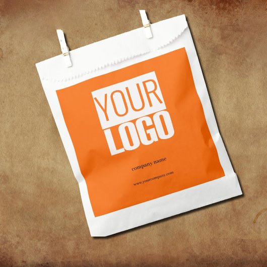 Neon orange - modernes Logo Geschenktütchen